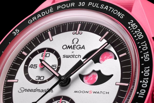 sc01_25_Moonswatch_PinkMoon_close-up-dial_black-scaled-600x400 Bioceramic Moonswatch Mission To The Pink Moonphase %Category