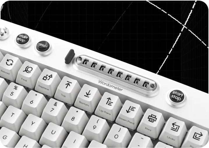 Wordrunner_Wordometer_HypeTalk Wordrunner - World's first word-counting mechanical keyboard %Category